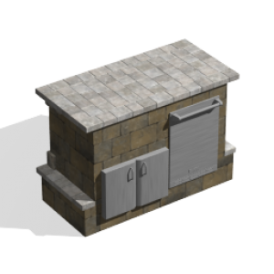 Bristol Bar Island (Includes Doors and Fridge)